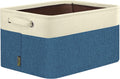 BALEINE 1 Pack Fabric Storage Bins for Shelves, Linen Storage Baskets for Organizing, Decorative Closet Bins for Clothes, Home (Navy Blue, 17''x13''x10.5'')