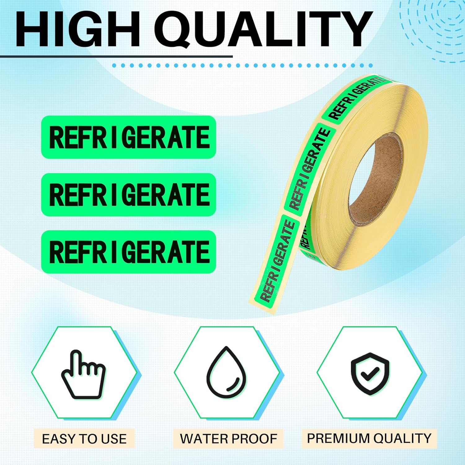 1000 Pcs Keep Refrigerated Stickers 0.39" x 1.57" Pharmacy Sticker Medical Label Veterinary Auxiliary Sign Waterproof Freeze for Medicine Pill Syringe Food Candy Meat Mailing(Green)