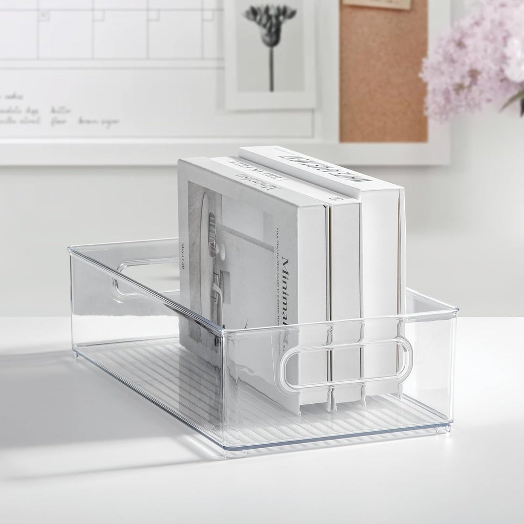 iDesign Stackable Fridge Bin - Kitchen Storage Bin for Pantry, Cabinets, or Fridge, Set of 6, Clear