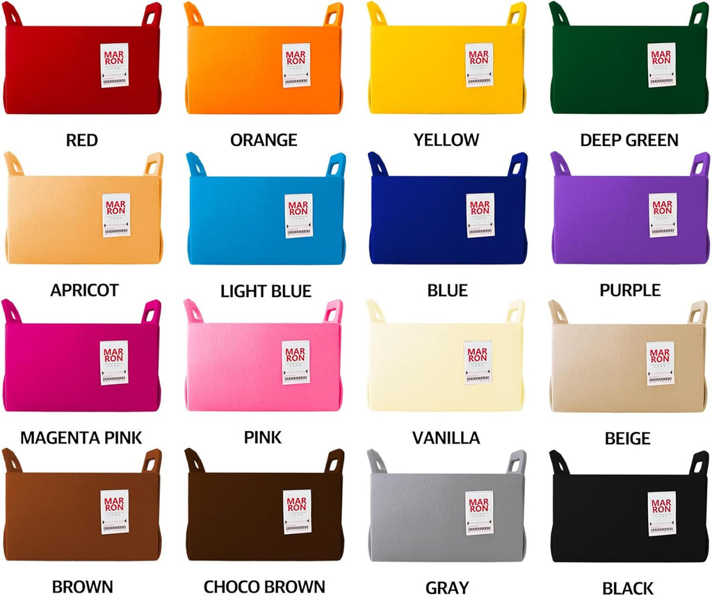 Collapsible Felt CHARCOL Storage Bin Large 14.6"x9.4"x9.4" – Foldable Basket with Handles for Closet, Laundry Room Organization, Toy Storage, Decorative Storage Bins for Shelves, Nursery