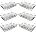 Only Garment Racks #5624B (Pack of 6) Black Wire Baskets for Grid Wall and Slat Wall - Merchandiser Baskets, Black Wire Basket 24" L x 12" D x 4" H (Set of 6) (Pack of 6)