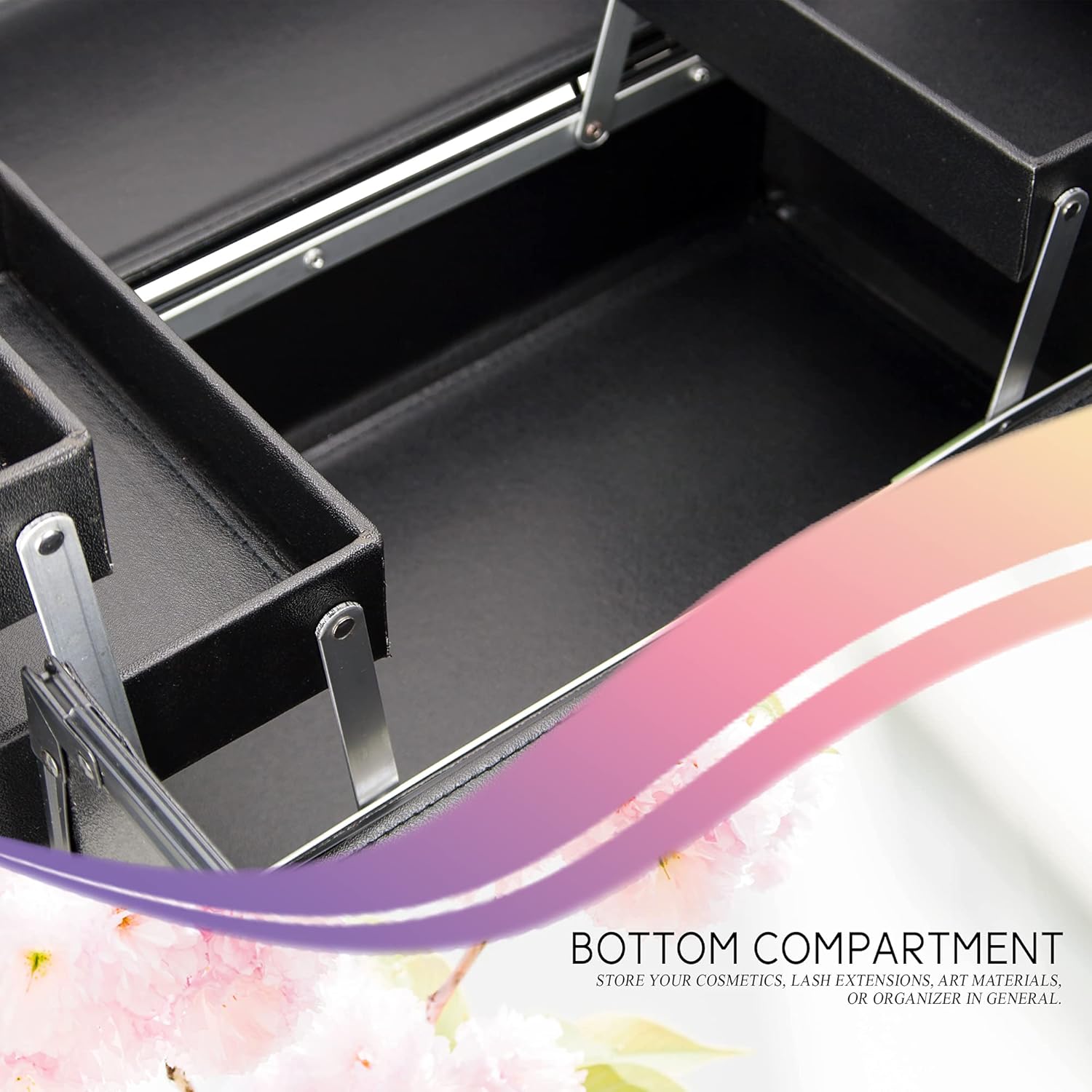 Ver Beauty Makeup Organizer, Cosmetic Travel Kit, Makeup Artist Supplies, 6-Tier Lockable Storage Box, Makeup Train Case, Aluminium Case, Lightweight & Portable Makeup Vanity (Black)