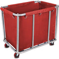 10 Bushels Laundry Cart Commercial/Home,Heavy Duty Large Stainless Steel Rolling Laundry Basket with Wheels，for Laundry Organizer and Storage,260LBS Load (Red)