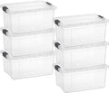 Superio Clear Plastic Storage Bin with Lid,Non-Toxic, BPA Free, Odor Free, Organizer Storage Box, Stackable Plastic Tote for Home, Garage, School, and Office (11 Quart, 6-Pack)