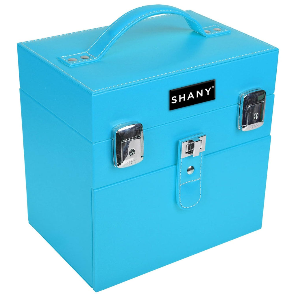 SHANY Color Matters - Makeup Travel Case Nail Accessories Organizer and Makeup Train Case - Makeup Storage Box - Vicious Blue