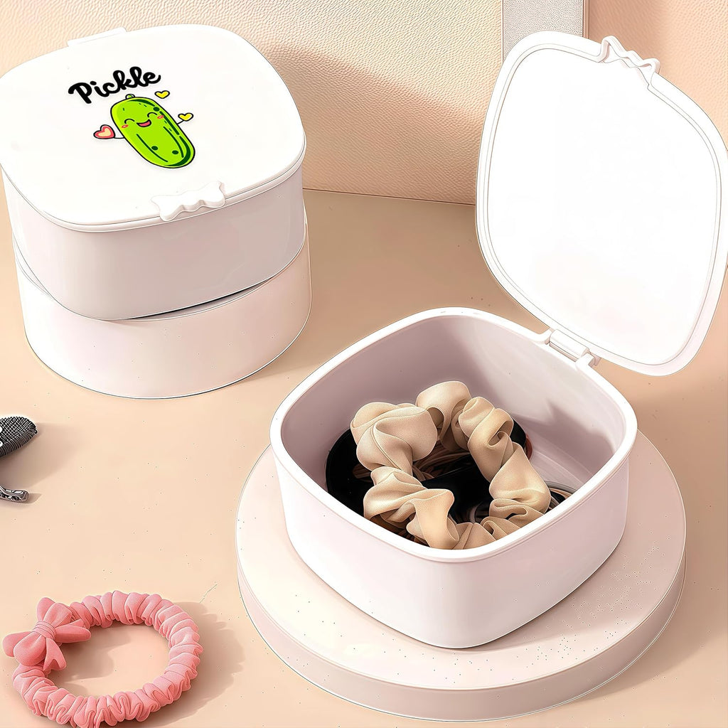 Small Hair Accessories Organizer Box For Girls Kids Teens Women, Hair clips/Ties/bands/pins/barrettes/scrunchies Organizer and Storage! (Pickle)