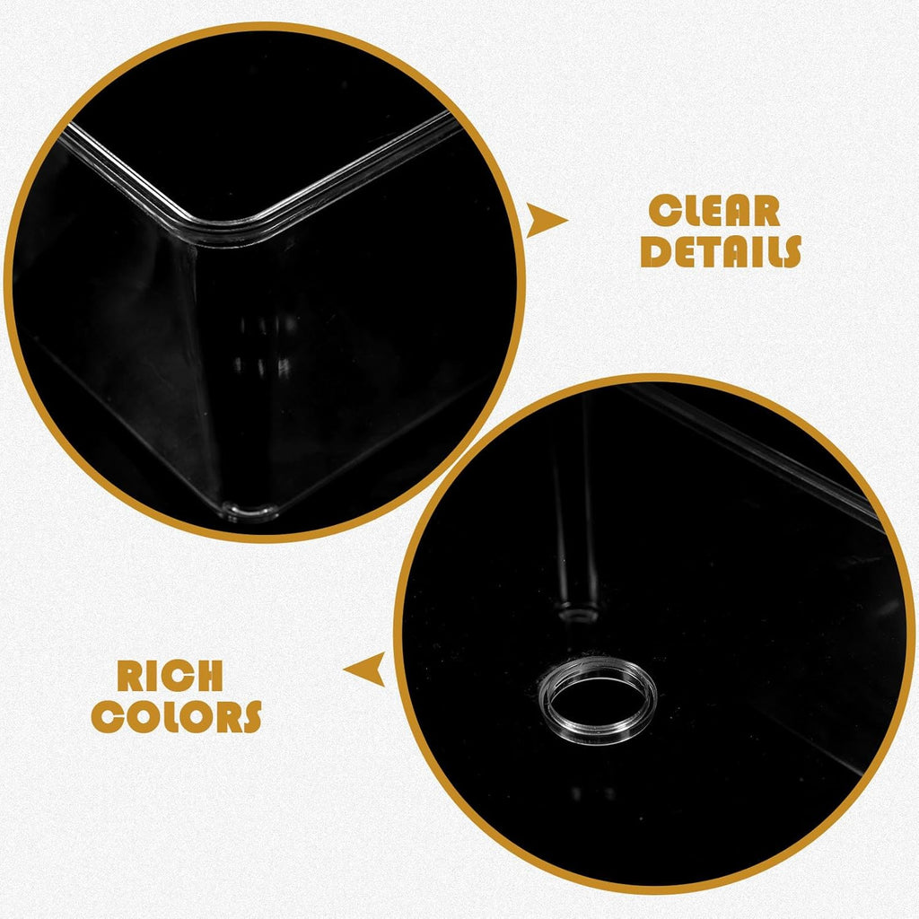 Garneck Stackable Transparent Acrylic Makeup Organizer Box with Lid Large Dustproof Cosmetic Storage for Vanity Desktop Clear Makeup Holder for Lipstick Eye Shadow Skincare and Accessories