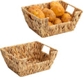 StorageWorks Small Pantry Baskets for Patato and Onion Storage, Wicker Baskets for Organizing with Built-in Handles, Water Hyacinth Pantry Organizers and Storage for Shelves, 2 Pack