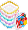 Sanwuta 6 Pcs Clear Hard Zipper Case Hard Plastic Zipper Pouches Transparent Makeup Bag Pencil Pouches for Travel Snacks Christmas Trinket Storage Organizer Box(Colorful,5 x 5 x 2 Inch)