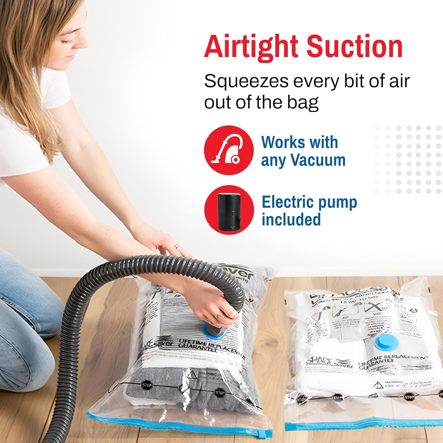 10 Pack Variety Vacuum Storage Bags for Comforters, Blankets & Clothes – Vacuum Sealed Compression Bags with Electric Pump – Space Saver Storage Bags for Bedding, Travel & Organization (4M, 3L, 3XL)