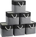 Fabric Storage Cubes, 11 inch cube storage bin with Handles, 11x11cube storage organizer bins, Collapsible Storage Bins for Shelves and Home, Cubby Storage Bins (Black-Gray, 10.5x10.5x11in)