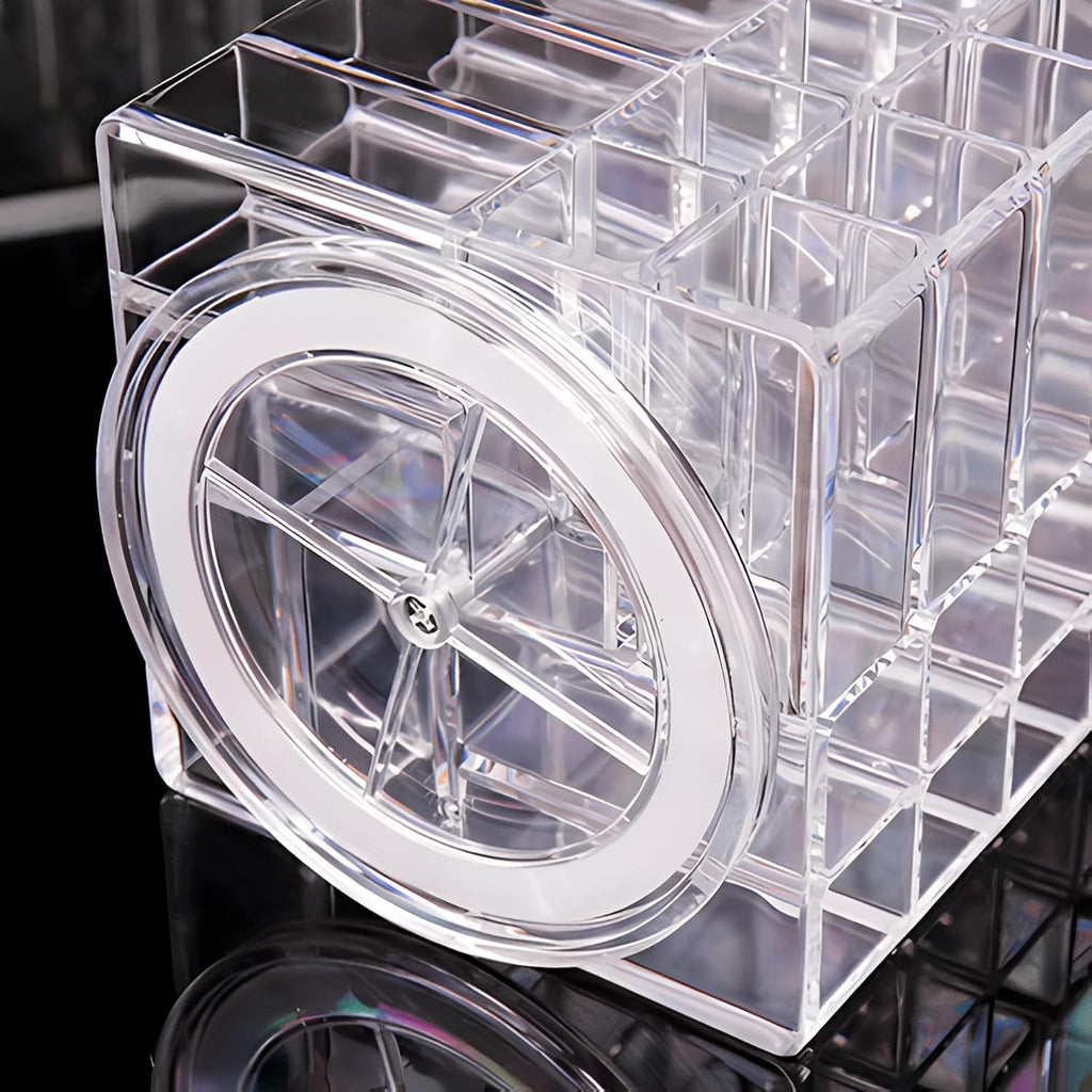 Sooyee 360 Degree Spinning Lipstick Organizer Holder 53 Spaces,Acrylic Cosmetic Display Cases for Lipstick, Brushes, Bottles, and more,Clear