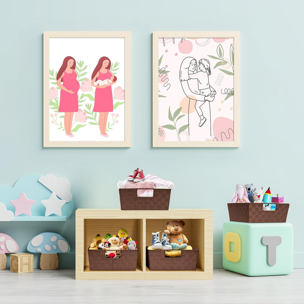 Sorbus Set of 3 Large Woven Storage Baskets – Mesh Hand-Woven Baskets for Organizing, Fabric Storage Bins for Linen Closet Organizer, Storage Baskets for Shelves and Home Organization (Chocolate)