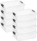Superio Clear Storage Boxes with Lids, 13.7 Quart Plastic Container Bins for Organizing, Stackable Crates, BPA Free, Non Toxic, Odor Free, Organizers for Home, Office and Dorm, 8 Pack