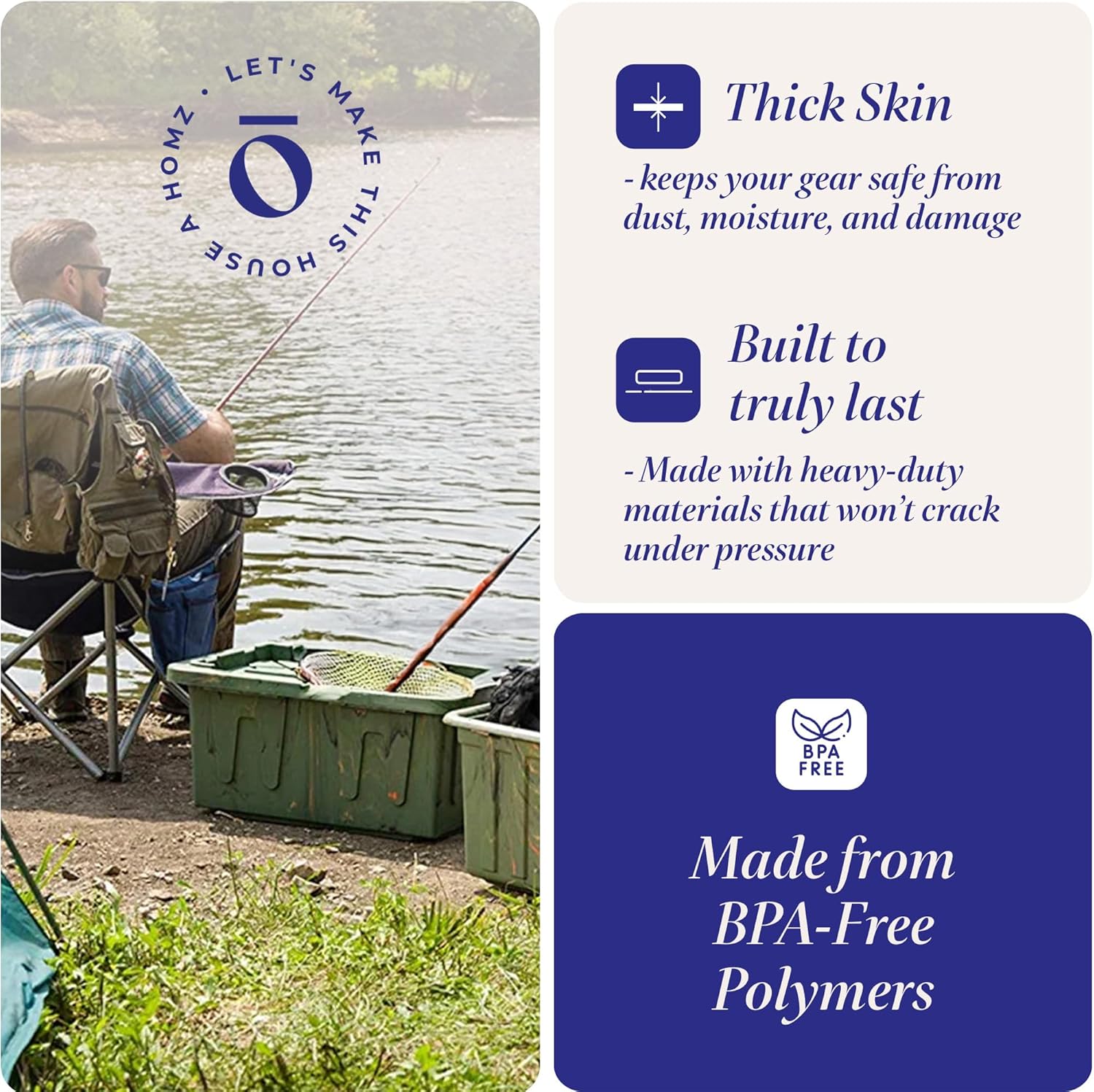 HOMZ 2-Pack Durabilt Tote, Heavy Duty Plastic Storage Bins with Lids, 27 Gallon, Green Camo - Stackable Organizing Containers for Home, Garage, and Office