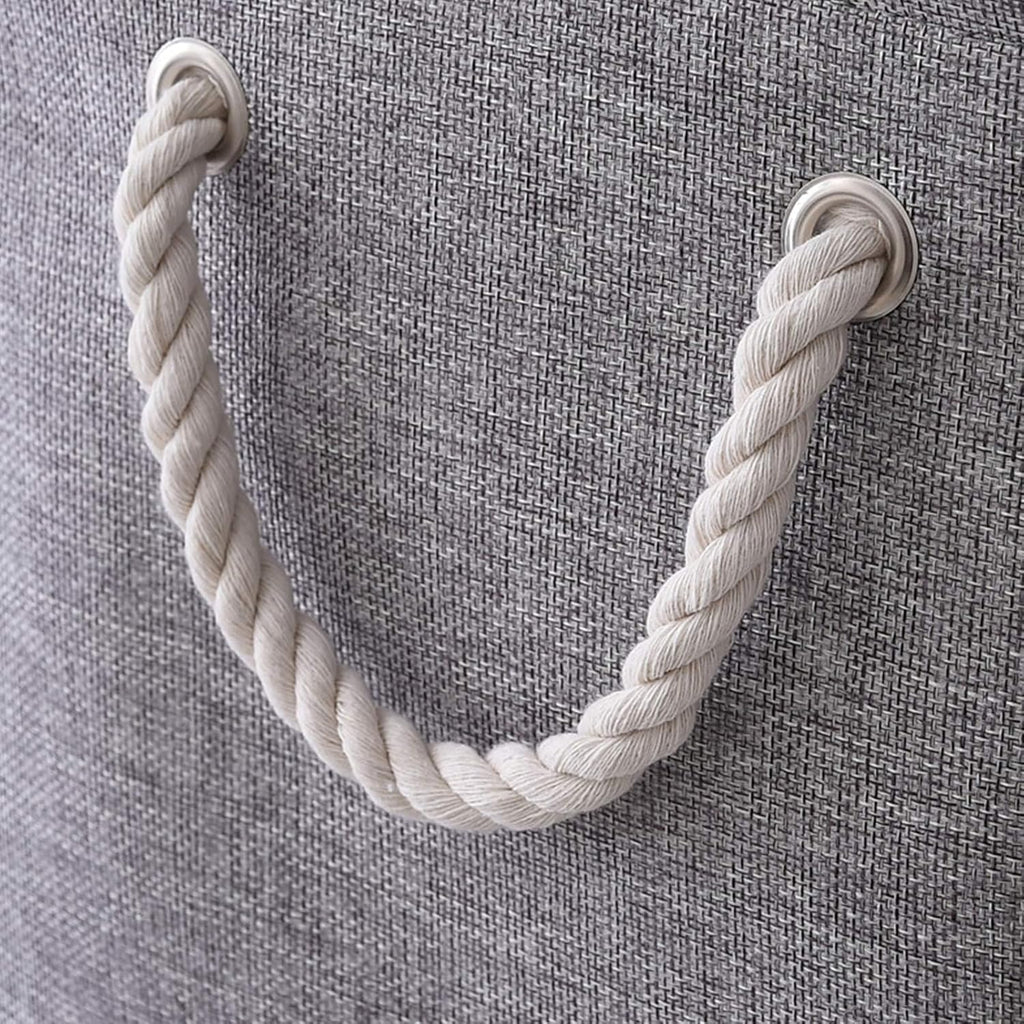 TcaFmac Storage Bins for Organization - Large 3 Pack Canvas Storage Basket for Shelves with Handles, Collapsible Baskets for Organizing for Closet Dog Laundry (Grey 16x12x8 inch)