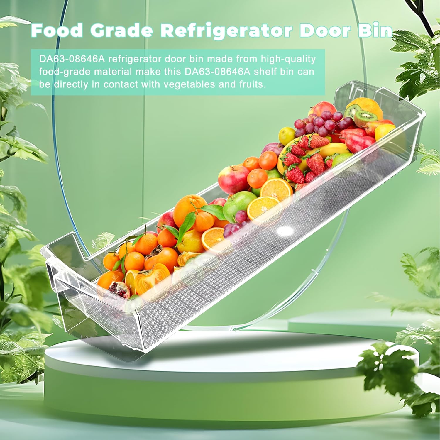 RT21M6213SR/AA Door Shelf fit for Samsung,DA63-08646A fit for Samsung Refrigerator Door Bin RT21M6215SG/AA RT21M6215WW/AA RT21M6213SG/AA RT21M6213WW/AA RT21M6215SR/AA AP6241329 prime&swift