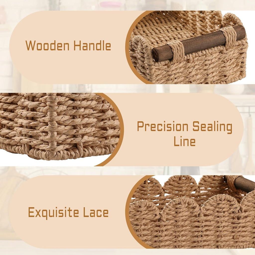 Storage Basket Wicker Baskets for Organizing Toilet Paper Storage Basket for Toilet Tank Top,Cream
