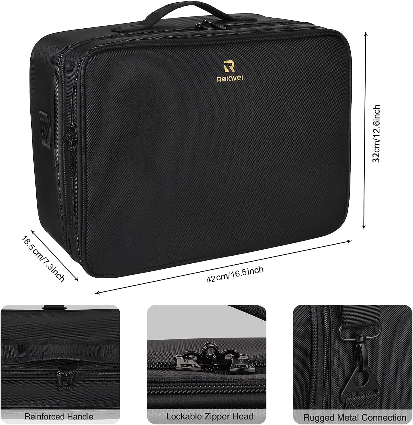 Extra-large Makeup Case, a Must for Double-layer Travel, a Storage Case for Professional Makeup Artists to Put Cosmetics, with Adjustable Partitions and Support