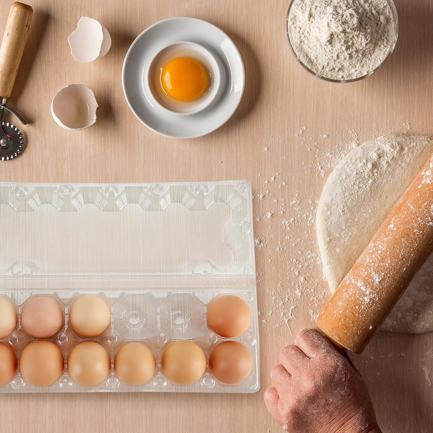 100 Pcs Plastic Egg Carton, 12 Grids Clear Chicken Egg Tray Disposable Plastic Holder Empty Container for Farm Refrigerator Fresh Storage