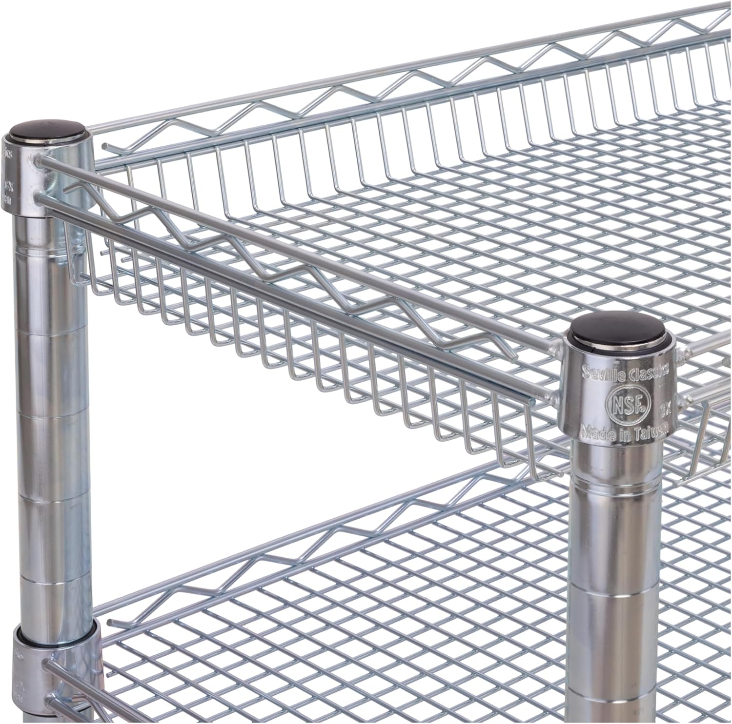 Seville Classics UltraDurable NSF Commercial Heavy Duty Metal Rolling Utility Cart, Handle Bar for Restaurant, Garage, Warehouse, Kitchen, Office, Deep Top Basket (34.8"W x 18.25"D)