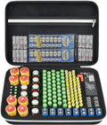 Battery Storage Organizer Box with Tester BT-168, Variety Case Holds 140+ AA, AAA, C, D, 9V, Lithium 3V Button Batteries- Not Includes Batteries(Black)
