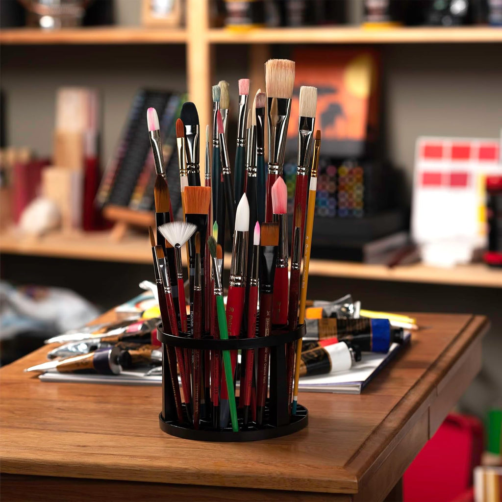 Creative Mark Brush Crate Brush Storage Holder - Brush Crate for Painting, Artists, Drying, & More! - Black