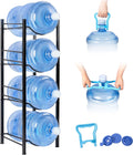 Klvied 5 Gallon Water Jug Holder,4-Tier Heavy Duty Water Jug Rack for Water Bottle Organizer, Detachable Water Bottle Storage Rack, 5 Gallon Water Cooler Jug Rack for Kitchen, Office, Living Room