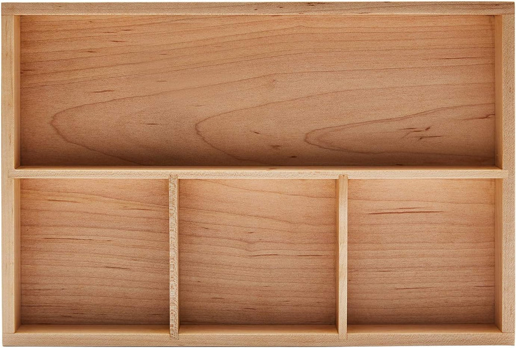 pandapark Wood Organizer Tray,Black Walnut,Desk & Drawer Storage Box (Maple Master)