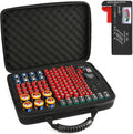 Hard Battery Organizer Storage Box, Battery Organizer Carrying Case Bag Holder Holds 148 Batteries AA AAA C D 9V - with Battery Tester BT-168 (Batteries are Not Included)