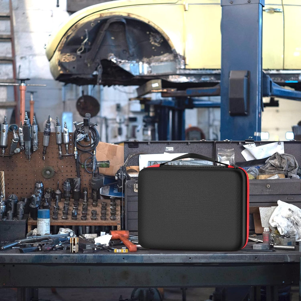 Comecase Battery Organizer Storage Box, Carrying Case Bag Holder - Holds 140+ Batteries AA AAA AAAA C D 9V - with Battery Tester - Red(Batteries are Not Included)