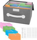 Greeting Card Organizer Box with 16 Dividers,Collapsible Greeting Card Storage Box With Lids，Ideal for Greeting Cards,Recipes, Photos, Envelopes, Keepsake（Grey，84 Pcs Labels）