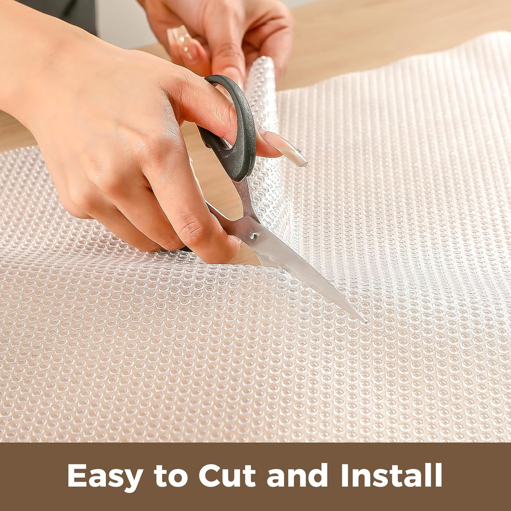 100% EVA Shelf Liner for Kitchen Cabinet, 20" x 360" Drawer Liners Non Adhesive Non Slip Waterproof Plastic Paper, Dresser Pantry Bathroom Refrigerator Protector, Clear