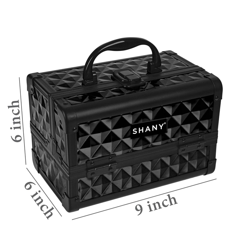 SHANY Chic Makeup Train Case Cosmetic Box Portable Makeup Case Cosmetics Beauty Organizer Jewelry storage with Locks, Multi trays Makeup Storage Box with Makeup Mirror - Twilight