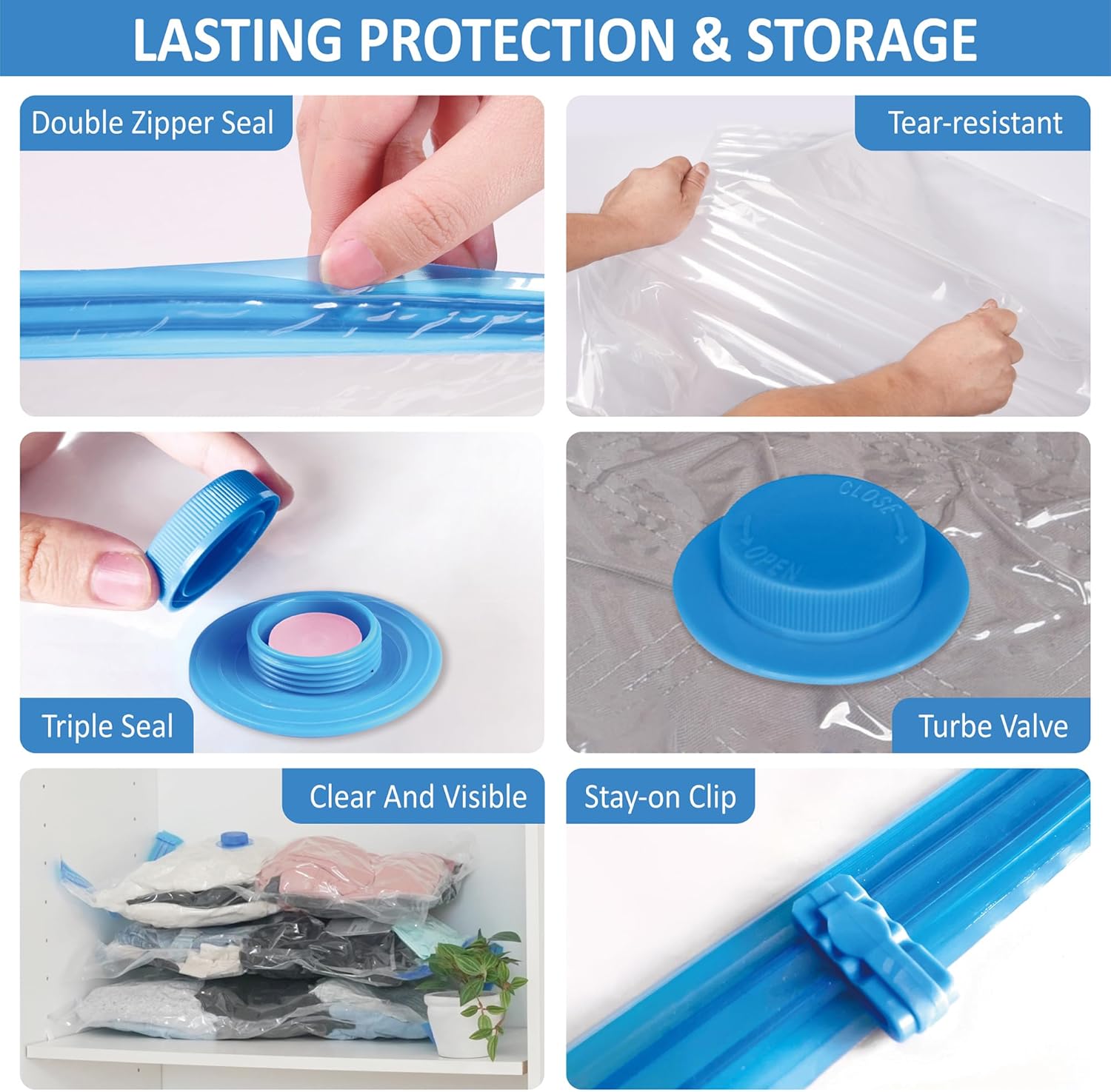 10 Pack Travel Vacuum Storage Bags with Rechargeable Wireless Electric Pump for Luggage, Suitcase, Carry-on Size Vacuum Seal Compression Space Saver Bags for Clothes and Clothing Travel