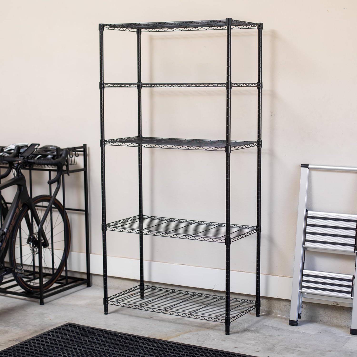 Internet's Best 5-Shelf Adjustable Wire Shelving | Heavy Duty Storage Rack | Metal Shelf for Garage, Restaurant, Industrial Use - Wide Unit Shelves, Sturdy Steel Frame | Black | 36" W x 18" D x 72" H