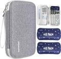 Insulin Cooler Travel Case,EVA Insulation Travel Medicine Kit with 2 Ice Packs for Diabetes Care,Insulin Pen and Other Diabetic Supplies (Grey)
