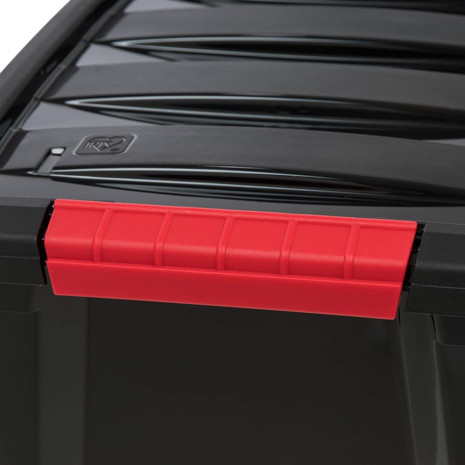 IRIS USA 13 QT Plastic Storage Box with Lid and Latches - 6 Pack - BPA-Free, Garage Organizing Solution, Durable Nestable Stackable Containers, Secure Pull Handle - Black