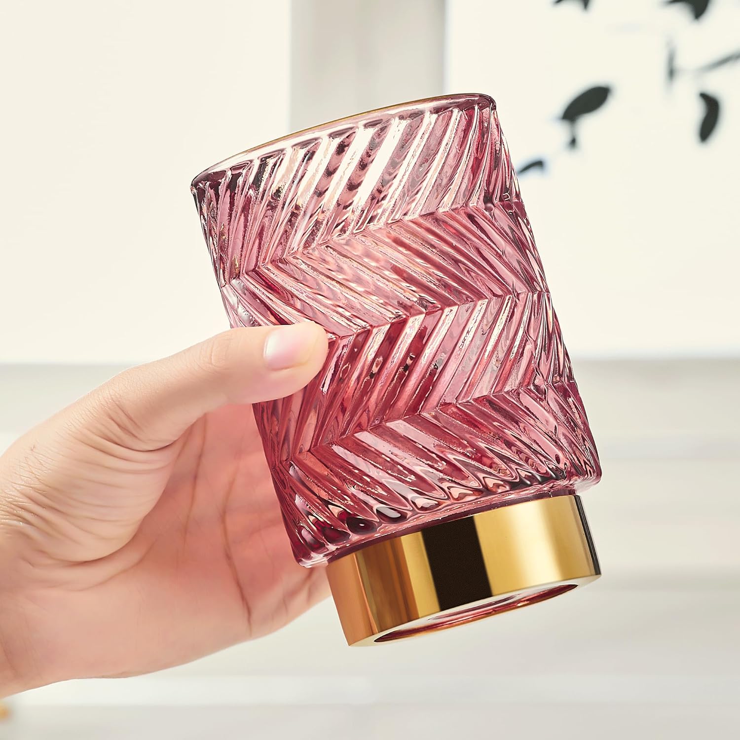 Makeup Brush Holder Organizer,Toothbrush Holders,Desk Pen Pencil Holder,Multifunctional Vintage Glass Brush Cup（A40-4-US）