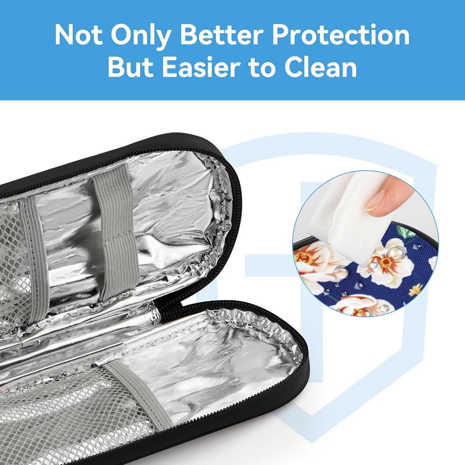 Insulin Cooler Travel Case Diabetic Medication Insulated Cool Organizer with 2 Reusable Ice Packs for Insulin Pen and Other Diabetic Supplies, for The Daily Life and Trip, White Flower