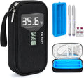 Insulin Cooler Travel Case, TSA Approved Refrigerated Medicine Travel Bag with Protective Ice Brick, Temperature Display Diabetic Medication Cooling Bag for Pen & Vials (Black)