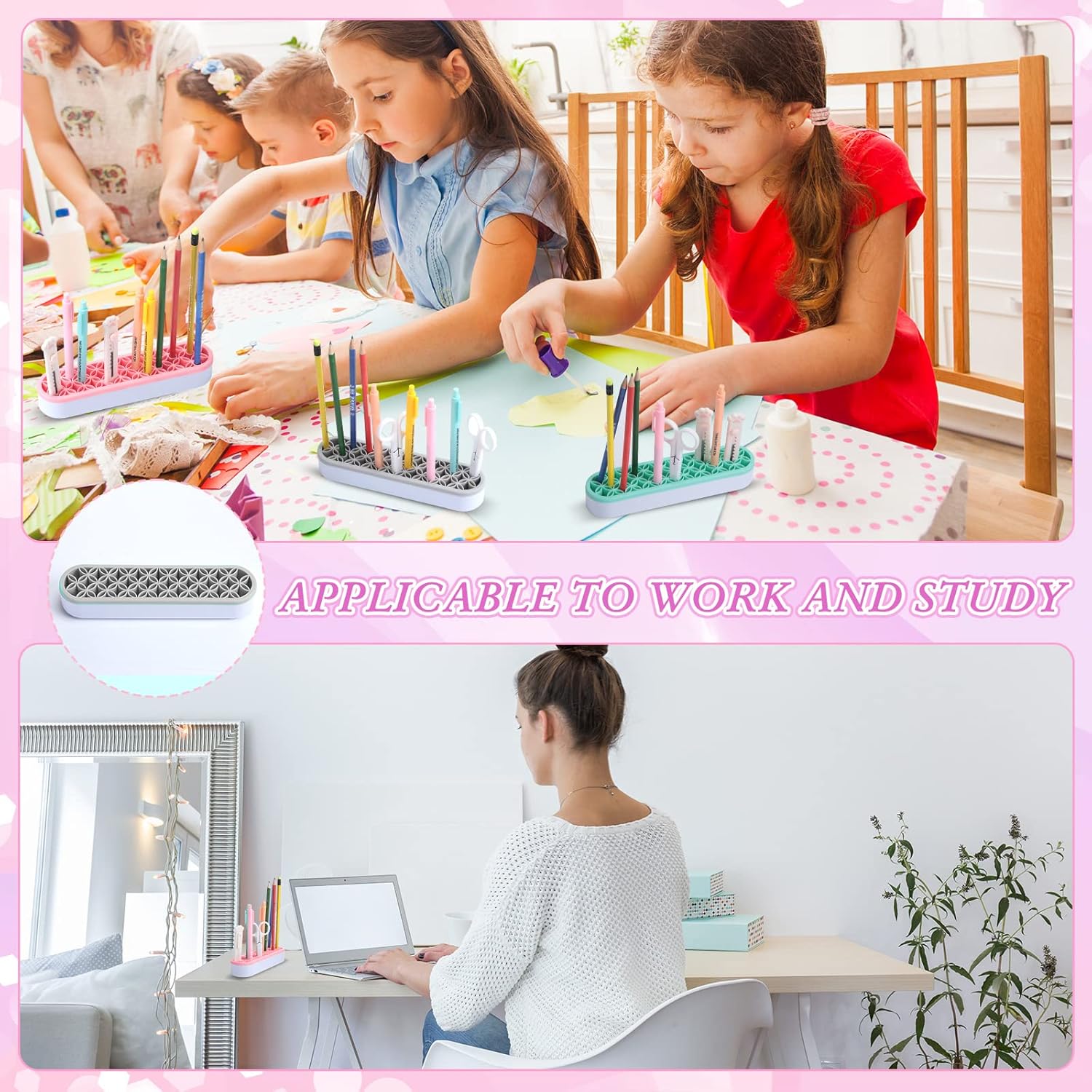 Frienda 4 Pcs Silicone Makeup Brush Holder Stand Multipurpose Cosmetic Travel Storage Box Painting Pen Brush Organizer Desktop Makeup Brush Drying Rack for Brush, Eyeliner Pencil Art (Multicolored)