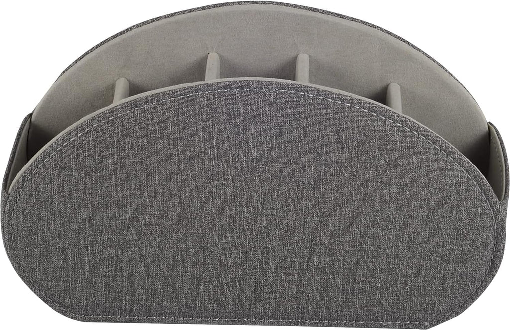 Remote Control Holder,TV Remote Caddy/Box with 5 Compartments,Bedside Table Organizer for Controller,Glasses,makeup brushes,jewelry and Media Player,Pen/Pencil Storage (Grey)