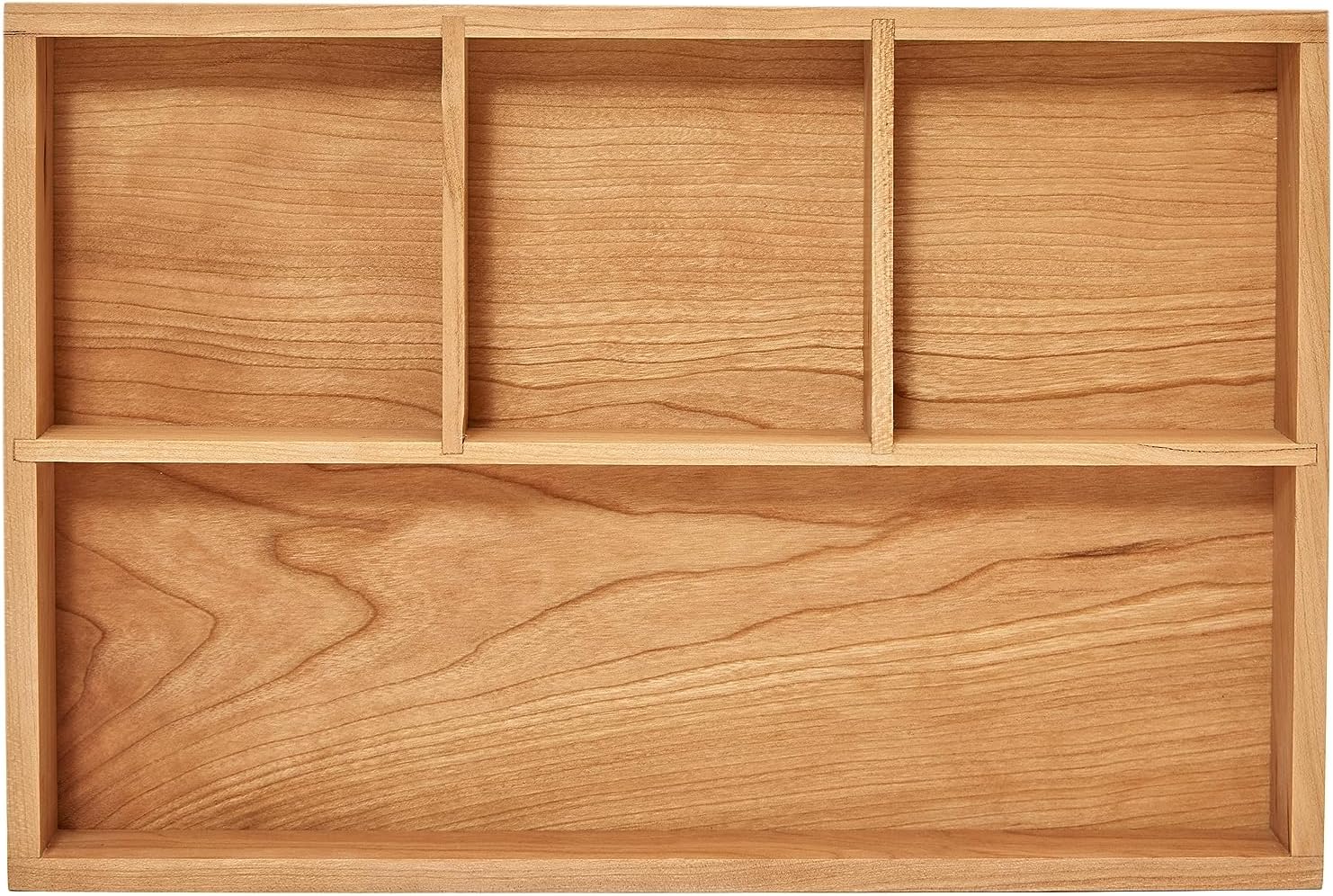 pandapark Wood Organizer Tray,Black Walnut,Desk & Drawer Storage Box (Cherry Master-4)