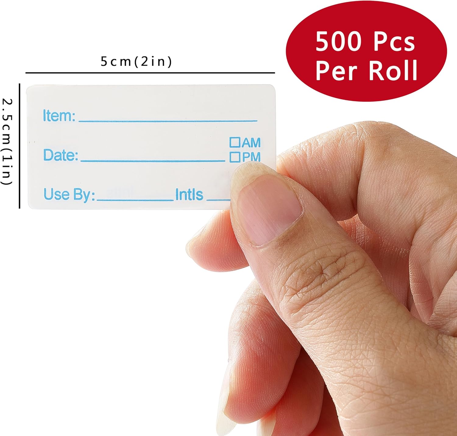 1000 Labels for Food Containers, No-Residue Food Labels and Easy to Write on, Removable Date Freezer Labels Sticker, 1 x 2 Inch