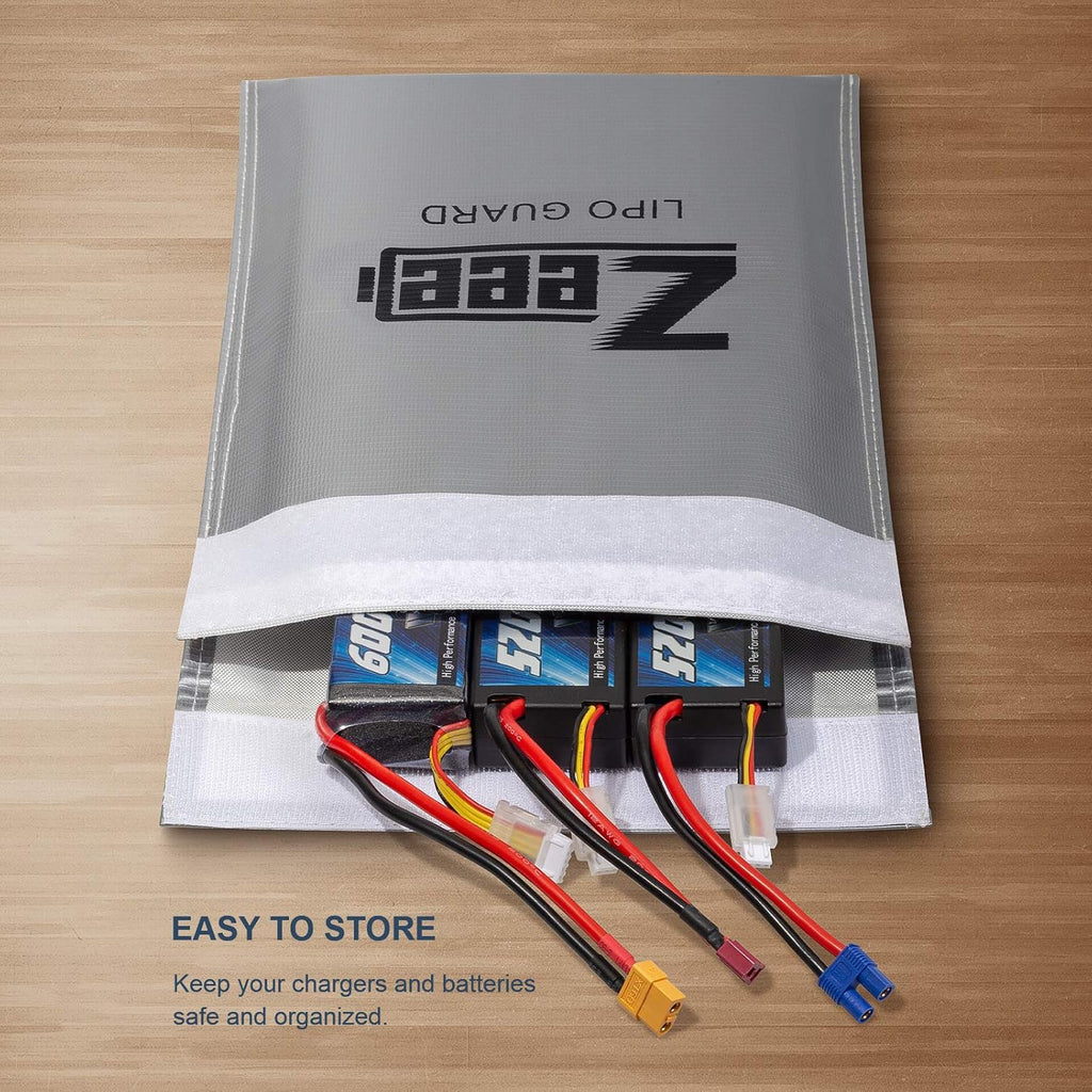 Zeee Fireproof Lipo Battery Bag Explosion-Proof Charging & Storage Organizer to Protect Your Gear