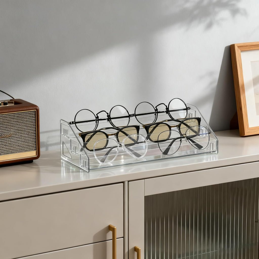 Sunglasses Organizer - Clear Eyeglasses Display - Eyeglasses Storage - Essential Oils Holder- Nail Polish Organizer(3 Layer)