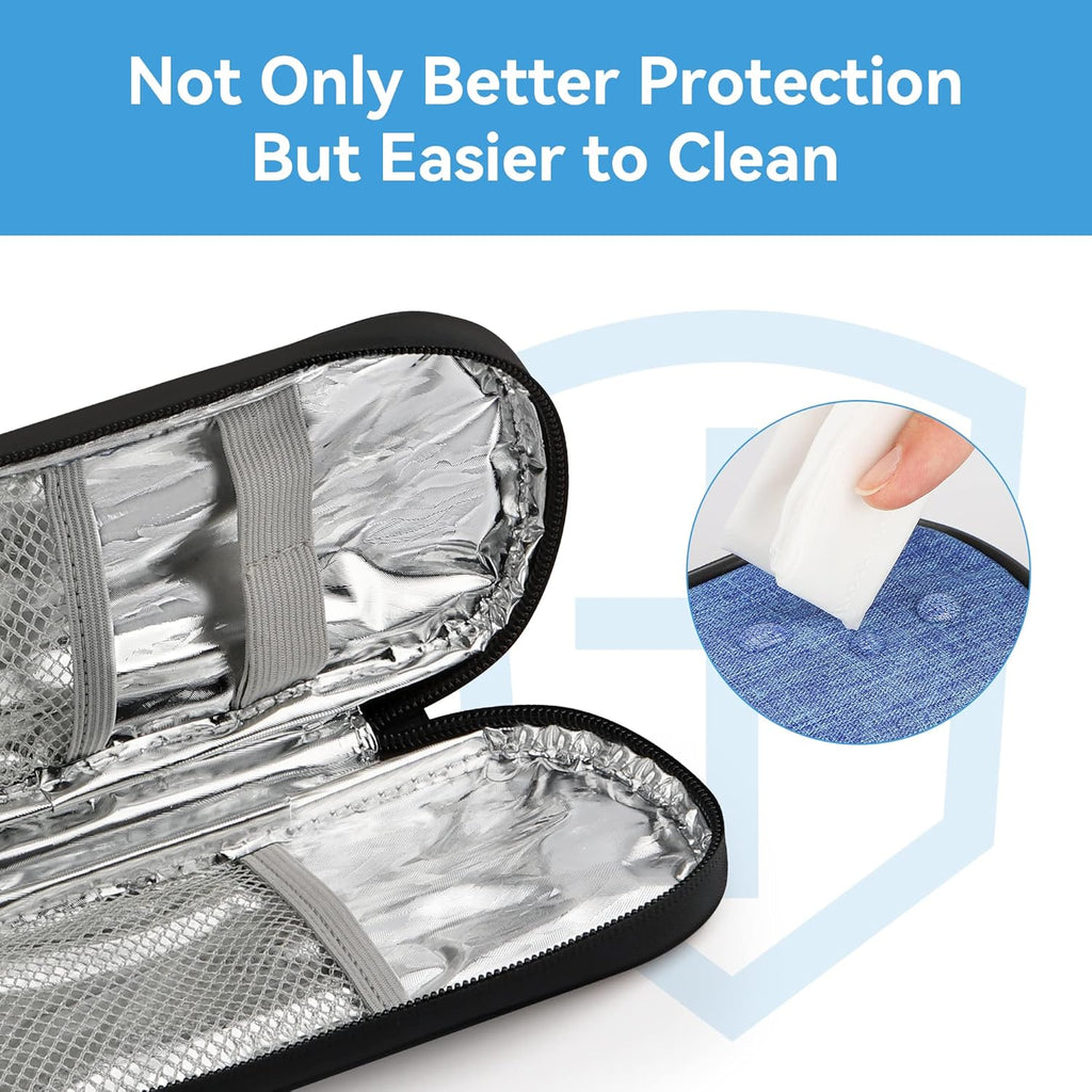 Insulin Cooler Travel Case Diabetic Medication Insulated Cool Organizer with 2 Reusable Ice Packs for Insulin Pen and Other Diabetic Supplies, for the Daily Life and Trip(Blue)