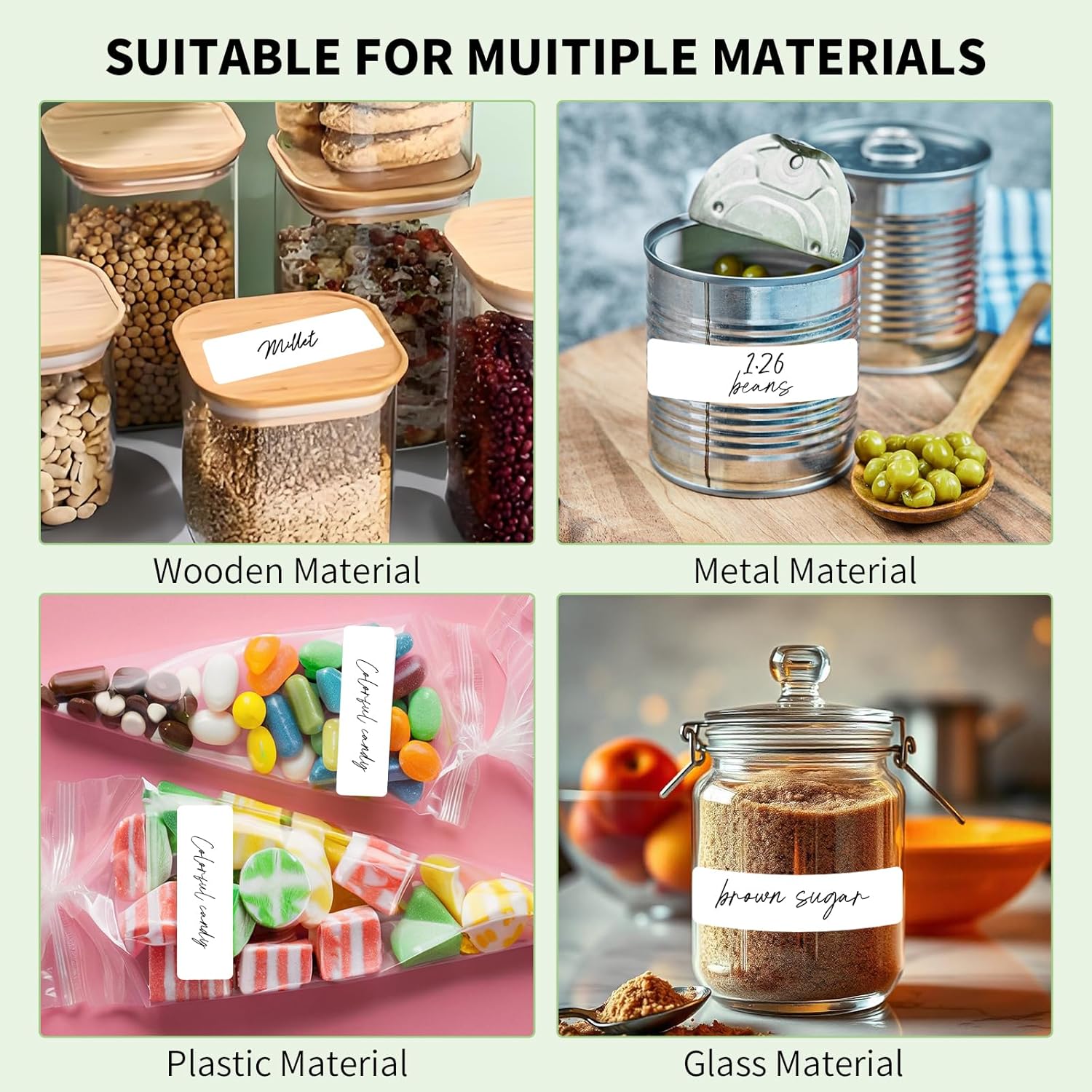 1000Pcs Removable Freezer Labels,1 x 3 Inch Blank Food Labels for Food Containers Jars Waterproof Oil Freezer Tape Easy to Write On