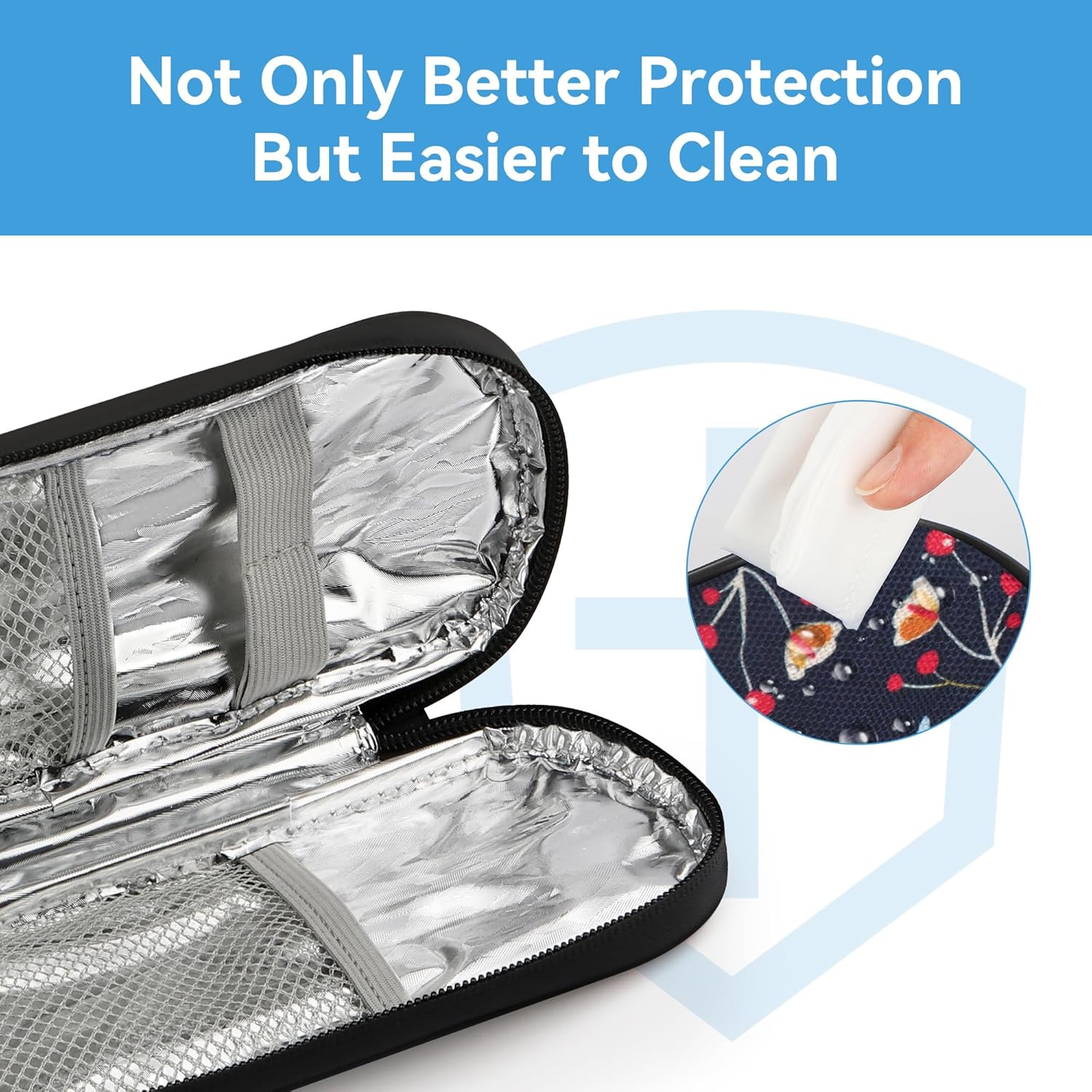 Insulin Cooler Travel Case Diabetic Medication Insulated Cool Organizer with 2 Reusable Ice Packs for Insulin Pen and Other Diabetic Supplies, for The Daily Life and Trip, Red Flower